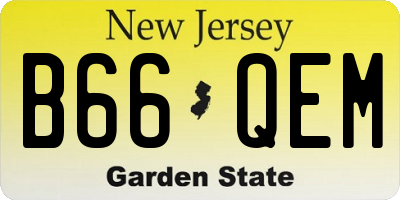 NJ license plate B66QEM