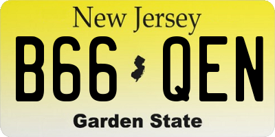NJ license plate B66QEN