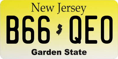 NJ license plate B66QEO