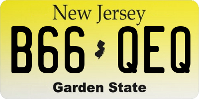 NJ license plate B66QEQ