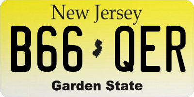 NJ license plate B66QER