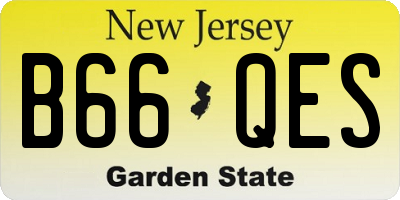 NJ license plate B66QES