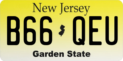 NJ license plate B66QEU