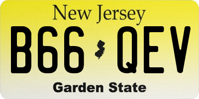 NJ license plate B66QEV