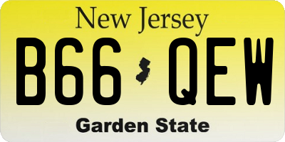 NJ license plate B66QEW