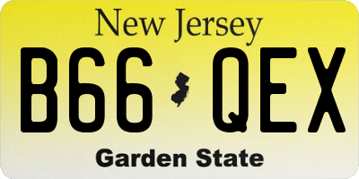 NJ license plate B66QEX