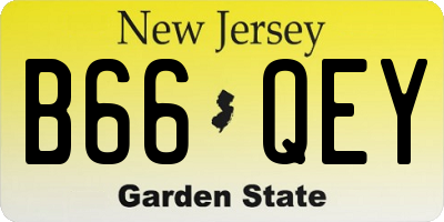 NJ license plate B66QEY