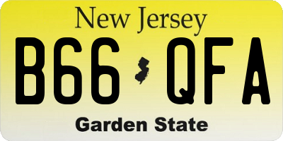 NJ license plate B66QFA