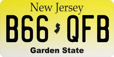 NJ license plate B66QFB