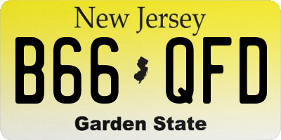 NJ license plate B66QFD