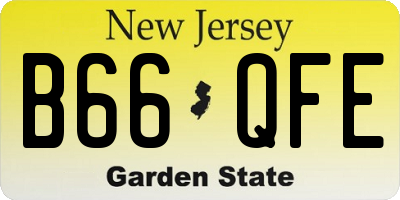 NJ license plate B66QFE