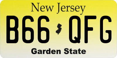 NJ license plate B66QFG