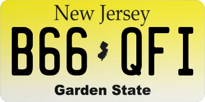 NJ license plate B66QFI
