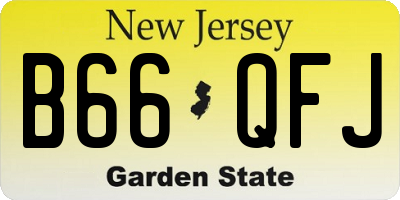 NJ license plate B66QFJ
