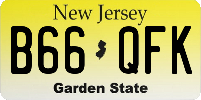 NJ license plate B66QFK