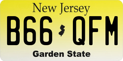 NJ license plate B66QFM
