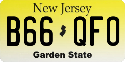 NJ license plate B66QFO