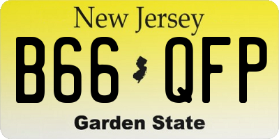 NJ license plate B66QFP
