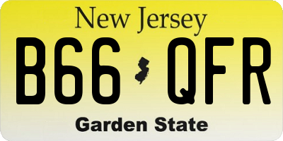 NJ license plate B66QFR