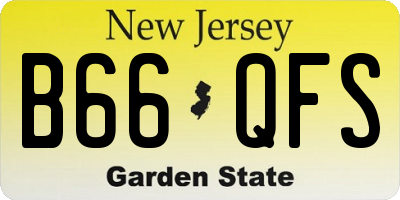 NJ license plate B66QFS