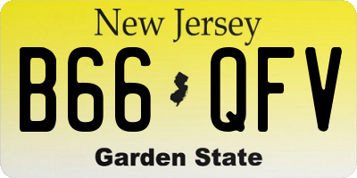 NJ license plate B66QFV