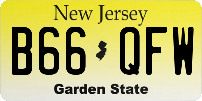 NJ license plate B66QFW
