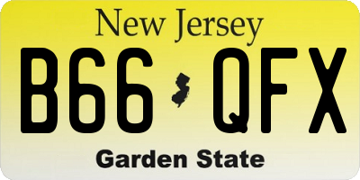 NJ license plate B66QFX