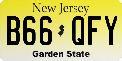 NJ license plate B66QFY