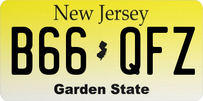 NJ license plate B66QFZ