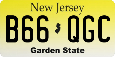 NJ license plate B66QGC