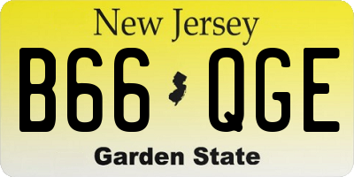 NJ license plate B66QGE