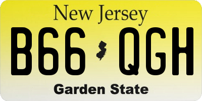 NJ license plate B66QGH