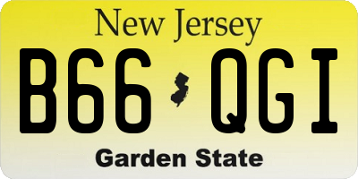 NJ license plate B66QGI