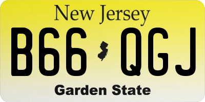 NJ license plate B66QGJ
