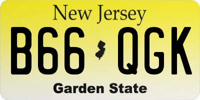NJ license plate B66QGK