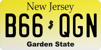 NJ license plate B66QGN