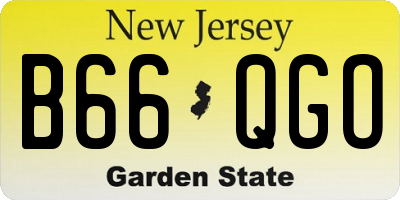 NJ license plate B66QGO
