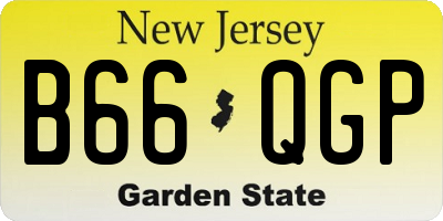 NJ license plate B66QGP