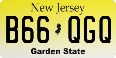 NJ license plate B66QGQ