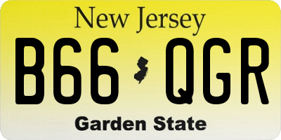 NJ license plate B66QGR