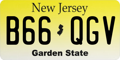 NJ license plate B66QGV