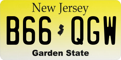 NJ license plate B66QGW