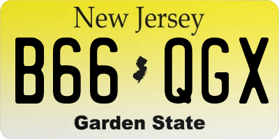 NJ license plate B66QGX