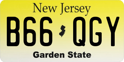 NJ license plate B66QGY
