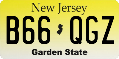 NJ license plate B66QGZ
