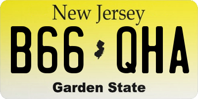 NJ license plate B66QHA