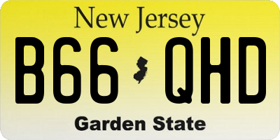NJ license plate B66QHD