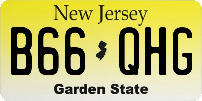 NJ license plate B66QHG
