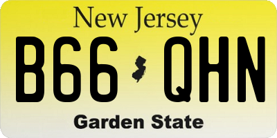 NJ license plate B66QHN