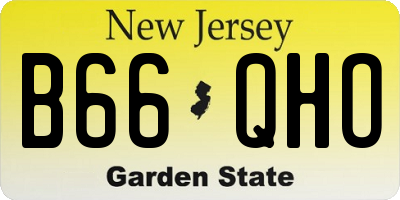 NJ license plate B66QHO